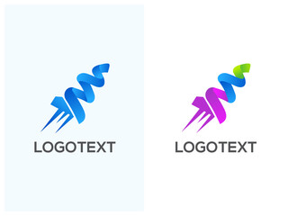 Colorful Abstract Rocket logo design [vector]