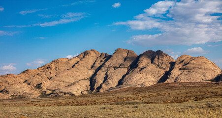 landscape with blue sky and clouds