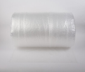 Roll of shockproof material Polyethylene foam Air bubble isolated on white background