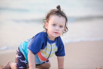 evening on the beach with my son 