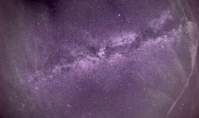 Panoramic photo of the milky way in a dark starry sky a night in Luxembourg countryside