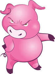 cute little pigs cheerful funny dance and many emotion acting