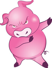 cute little pigs cheerful funny dance and many emotion acting