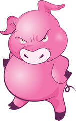 cute little pigs cheerful funny dance and many emotion acting