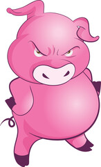 cute little pigs cheerful funny dance and many emotion acting