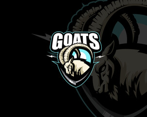 Goats mountain logo gamer illustration