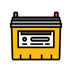 flooded lead acid battery color icon vector. flooded lead acid battery sign. isolated symbol illustration