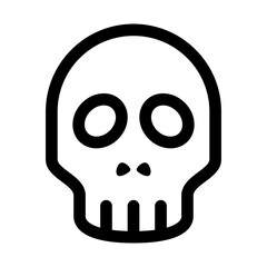 ドクロ　アイコン　線画　ベクターイラスト