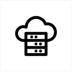 cloud storage and file storage icon, outline style, editable vector