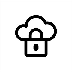 cloud storage and file storage icon, outline style, editable vector