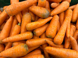 Carrots close-up, a box of carrots.