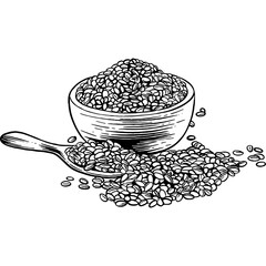 Hand drawn Barley Seeds Sketch Illustration