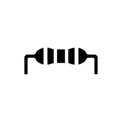 Resistor Icon Vector or Resistor Silhouette Isolated Electrical Part
