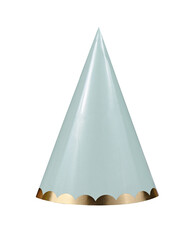 Pastel blue paper party hat on transparent background