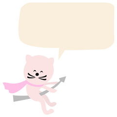 Obraz premium cute cat print in pastel colors hand drawn vector illustration