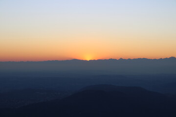 Fototapeta na wymiar tramonto Como