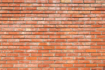 Brick wall background. Red old bricks masonry backdrop. Stone texture for architecture and interior. 