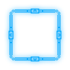 neon pixel square frame
