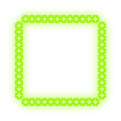 neon pixel square frame
