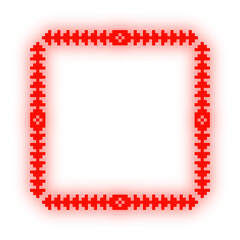 neon pixel square frame
