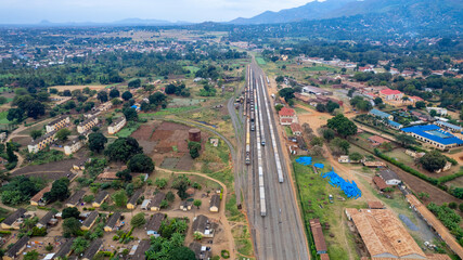 Aerial view of the Morogoro town in Tanzania