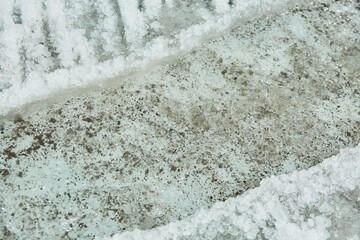 Dirty snow that hasn't melted yet. Spring and the arrival of heat.