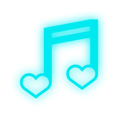 neon music note
