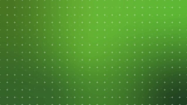 十字のアイコン・記号がランダムに点滅する背景アニメーション　グリーン／お茶・抹茶・和室・和風な緑