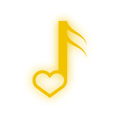 neon music note
