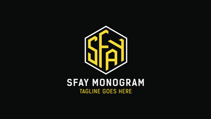 sfay, sfay logo, sfay monogram, sfay name initials, monogram logo,initial logo,minimal logo,logo collection,logo set,initials letter logo,corporate logo,company logo,monogram outline set,minimal colle