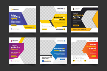 business social media layout with color variation. 