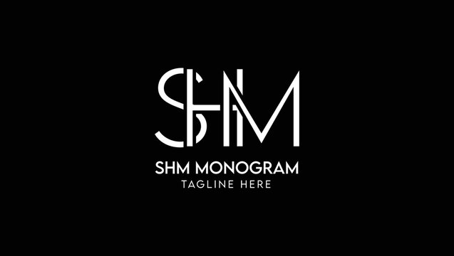 Letters SHM Creative Name Initials Monogram Lettermark Minimal Modern Logo Design Template