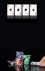 poker casino cards & chips layout for gamming or application.