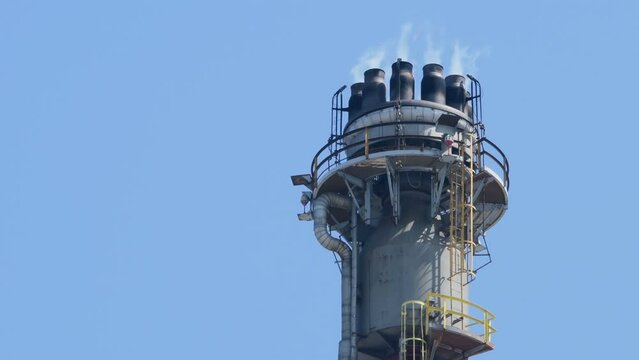 Gas burning at gas pressure release tower