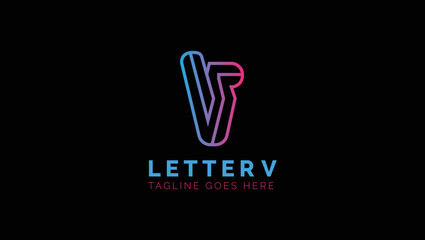 Letters V Creative Name Initials Monogram Lettermark Minimal Modern Logo Design Template