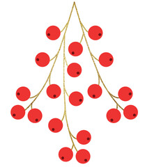 Christmas berry. Png on transparent background