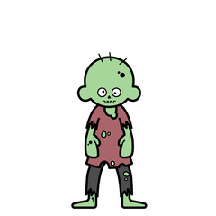 ハロウィンで使いやすいシンプルなゾンビのイラスト