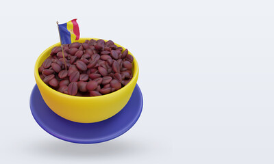 3d coffee day Andorra flag rendering left view