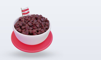 3d coffee day Austria flag rendering left view