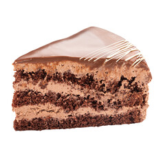 Slice of sweet chocolate cake