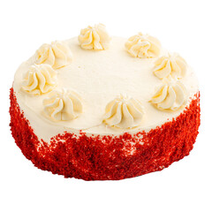 Red velvet sponge cake with a cheese cream