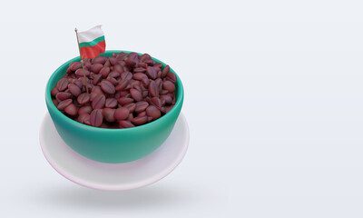 3d coffee day Bulgaria flag rendering left view