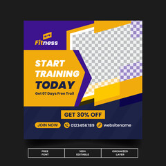 Fitness Training GYM Social Media Post Design