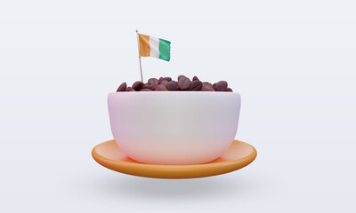 3d coffee day Cote dIvoire flag rendering front view