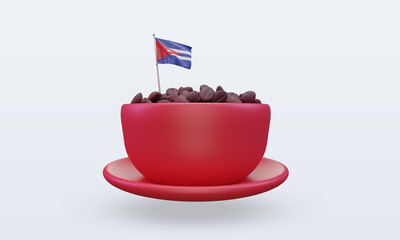 3d coffee day Cuba flag rendering front view