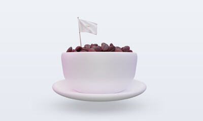 3d coffee day Cyprus flag rendering front view