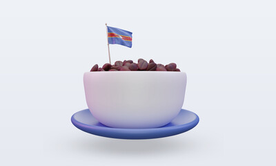 3d coffee day Eswatini flag rendering front view