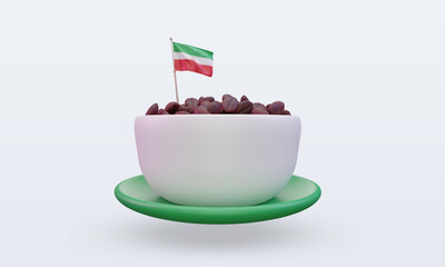 3d coffee day Iran flag rendering front view