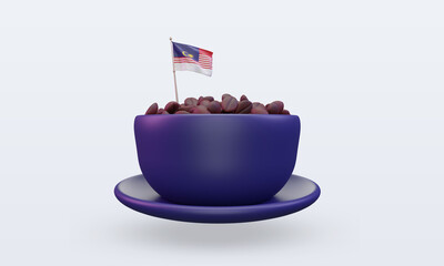 3d coffee day Malaysia flag rendering front view