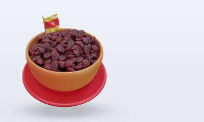 3d coffee day Montenegro flag rendering left view
